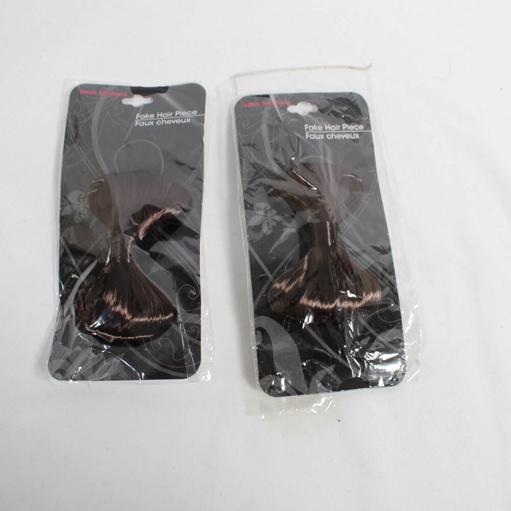 NWT Set of 2 Dark Brown Bow-Shaped Faux Hair Clips